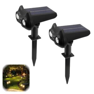 KHUMARI Solar Garden Lights, Ovel Shap LED Solar Light, IP44 Waterproof Outdoor Solar Light, 2W Solar Powered Garden Lights for Yard, Pathway, Patio, Fence, Sculpt(Pack of 2)