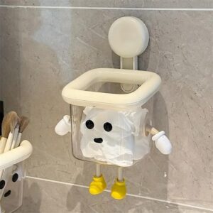 KIMEE Cartoon Toothbrush Holder for Kids & Adults – Self Adhesive Wall Mounted Bathroom Storage Rack for Toothbrush, Toothpaste, Creams & Lotions | No-Drill Organizer