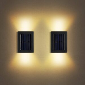 KIMTENY Wall Lights Small Fence Lights Solar Powered Up Down LED Porch Light Luces Solares para Exteriores Garden Lights Outdoor Solar Landscape Lights Water (Solar Pack of 1)