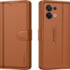 KIVANO LUXE® Compatible for Oppo Reno 8 5G Luxury Handmade KIVANO LUXE® Compatible for Oppo Reno 8 5G Luxury Handmade Leather Magnetic Flip Folio Case | Card Holder & Kickstand | Slim Protective Cover | Unisex - Brown
