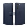 KIVANO LUXE® Compatible for Samsung Galaxy S21 FE 5G Luxury Handmade Leather Magnetic Flip Folio Case | Card Holder & Kickstand | Slim Protective Cover | Unisex - Blue