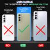 KIVANO LUXE® Compatible for Samsung Galaxy S21 FE 5G Luxury Handmade Leather Magnetic Flip Folio Case | Card Holder & Kickstand | Slim Protective Cover | Unisex - Blue