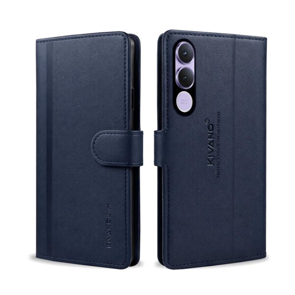 KIVANO LUXE® Compatible for Vivo V70Fe 5G Artisanal Leather Wallet Case with Card Holder for Men Women, Magnetic Flip Folio Cover with Stand RFID Blocking Cell