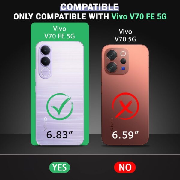 KIVANO LUXE® Compatible for Vivo V70Fe 5G Artisanal Leather Wallet Case with Card Holder for Men Women, Magnetic Flip Folio Cover with Stand RFID Blocking Cell