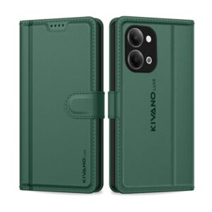 KIVANO LUXE® Compatible for Vivo Y21 5G / Vivo Y11 5G Artisanal Leather Wallet Case with Card Holder for Men Women, Magnetic Flip Folio Cover with Stand RFID Blocking Cell