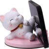 Kawaii Cat Phone Stand – Cute Desk Ornament Universal Holder for All Smartphones & Tablets – Adorable Desktop Cat Figurine for Office, Home, Gift – Non-Slip & Sturdy Base (Lying Down)