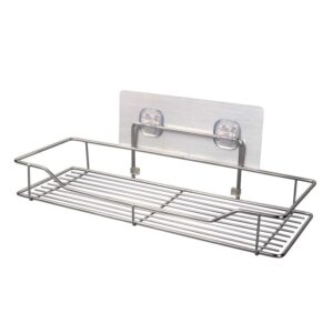 Killerzone VIHAX Self Adhesive Bathroom Shelf Rack | Stainless Steel Killerzone VIHAX Self Adhesive Bathroom Shelf Rack | Stainless Steel Wall Mount Shower Caddy with Magic Sticker | No Drilling, Rustproof Storage Rack for Bathroom & Kitchen (1 Shelf, Silver Chrome)