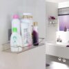 Killerzone VIHAX Self Adhesive Bathroom Shelf Rack | Stainless Steel Wall Mount Shower Caddy with Magic Sticker | No Drilling, Rustproof Storage Rack for Bathroom & Kitchen (1 Shelf, Silver Chrome)