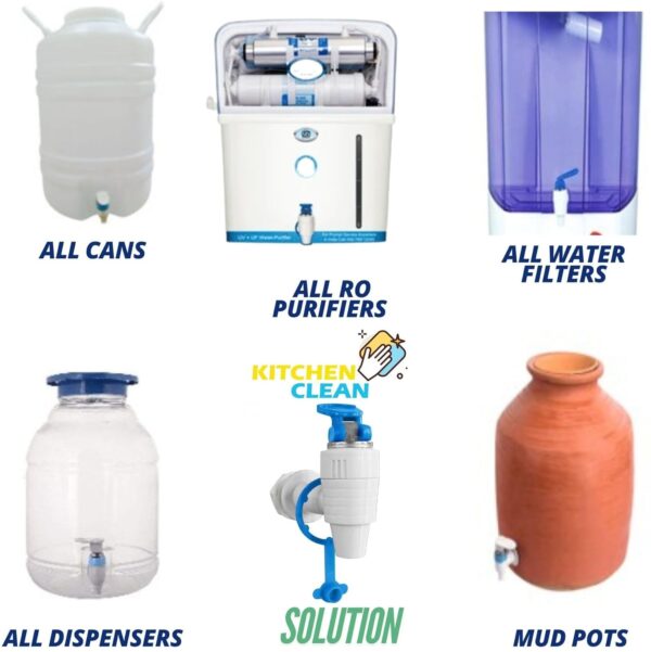 Kitchen Clean All RO Water Purifier Model Suit Water Purifier Taps, Mud Pot Water Can Water Dispenser Tap, Filter Nal, Water Filter Tap for Kent, Dolphin, Aqua (Pack of 2)