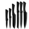 Kitchen Knife Set 6 Pieces Stainless Steel Sharp Blades with Non Stick Coating & Ergonomic Handles | Chef Knife Bread Knife Utility Paring Knife Set for Home Kitchen (Black)”