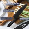 Kitchen Knife Set 6 Pieces Stainless Steel Sharp Blades with Non Stick Coating & Ergonomic Handles | Chef Knife Bread Knife Utility Paring Knife Set for Home Kitchen (Black)”