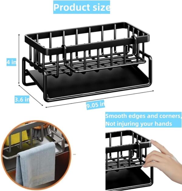 Kitchen-Sink-Organizer-Stainless-Steel-Sponge-Holder-with-Drain-Tray-Dish-Wash-Scrubber-Soap-Stand-Rustproof-Sink-Caddy-for-Kitchen-Counter-Brush-Towel-Holder.jpg Kitchen Sink Organizer Stainless Steel Sponge Holder with Drain Tray, Dish Wash Scrubber & Soap Stand, Rustproof Sink Caddy for Kitchen Counter, Brush Towel Holder