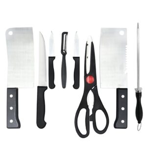 Knife Set, Knife for Kitchen use, Kitchen Knife Set, 8 Knife Set, Knife for Kitchen use, Kitchen Knife Set, 8 Piece Knife Set Include 3 Vegetable and Fruit Knife,2 Meat Knife,1 Scissor,1 Knife Sharpener and 1 Peeler (8 in 1)