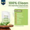 Koparo Organic Dishwash Liquid | 2 Litres Refill Pack | Powerful Grease Cutting Dishwasher Liquid | Thick Foam Liquid Dishwash for Kitchen Utensils | Baby & Pet Safe | Lime & Basil Fragrance