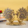 KridayKraft Double Peacock Metal Statue, Lovers Peacock Couple, Animal Showpiece KridayKraft Double Peacock Metal Statue, Lovers Peacock Couple, Animal Showpiece Figurines, Feng Shui as Table Top Figurine for Living Room, Office, Bedroom, Decorative