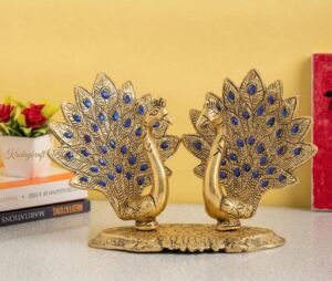 KridayKraft Double Peacock Metal Statue, Lovers Peacock Couple, Animal Showpiece KridayKraft Double Peacock Metal Statue, Lovers Peacock Couple, Animal Showpiece Figurines, Feng Shui as Table Top Figurine for Living Room, Office, Bedroom, Decorative