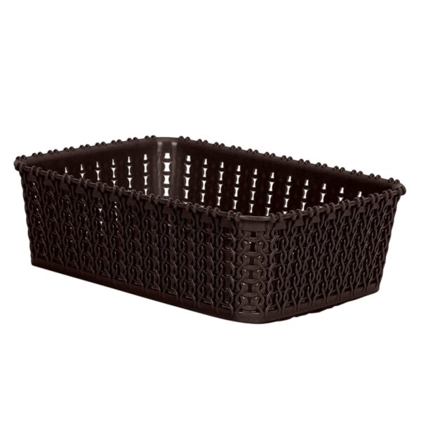 Kuber Industries Multipurposes Small M 15 Plastic Basket, Organizer for Kuber Industries Multipurposes Small M 15 Plastic Basket, Organizer for Kitchen, Countertops, Cabinets, Bathrooms Without Lid (Brown) -46KKM0110,Standard