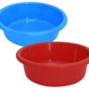 Kuber Industries Multiuses Unbreakable Plastic Knead Dough Basket/Basin Bowl For Home & Kitchen 6 Ltr- Pack of 2 (Blue & Red)