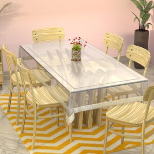 Kuber Industries Table Cover 6 Seater |Dining Table Cloth for Kuber Industries Table Cover 6 Seater |Dining Table Cloth for Home Décor | Table Sheet for Dining Area | 60X90 | DTC | Transparent