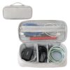 Kuber Industries Travel Organizer For Electronic Accessories|Multipurpose Pouch|Adapter, Cable, Gadget Kuber Industries Travel Organizer For Electronic Accessories|Multipurpose Pouch|Adapter, Cable, Gadget Organizer|Two Comparment With Zipper (Grey)