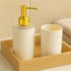 LAGET® Bathroom Accessories Set for Utility and Toothbrush Holder Bathroom Decor | Handwash Liquid Soap Dispenser Pump for Bathroom, Kitchen, Wash Basin, Sink (White)