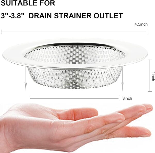 LASSHSWA-2-PCS-Kitchen-Sink-Strainer-Stainless-Steel-Kitchen-Sink-Drain-StrainerSink-Strainers-for-Kitchen-Sinks-with-Large-Wide-Rim-4.5-Diameter-15-cm.jpg LASSHSWA 2 PCS Kitchen Sink Strainer Stainless Steel, Kitchen Sink Drain Strainer?Sink Strainers for Kitchen Sinks with Large Wide Rim 4.5" Diameter, 15 cm
