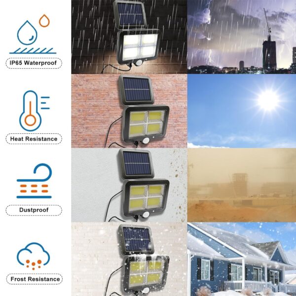 LED Bright Outdoor Solar Lights with Motion Sensor Solar Powered Wireless Waterproof Night Spotlight for Outdoor/Garden Wall, Solar Lights for Home