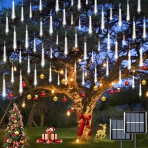 LED Meteor Shower Rain Lights – Waterproof Falling Rain Tube Lights for Outdoor Decoration, Christmas, Tree, Garden, Wedding & Festival Lighting (Pack of 8)