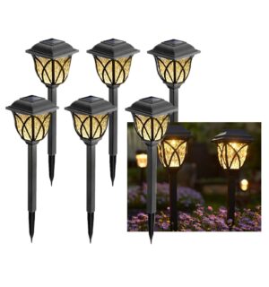 LED Solar Lights Outdoor Waterproof, Garden Pathway Landscape Decor Auto On Off Solar Powered Lights for Patio Driveway Walkway Lawn Yard