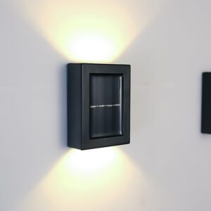 LED Solar Wall Light, Up and Down Outdoor Security Wall LED Solar Wall Light, Up and Down Outdoor Security Wall Lamps, IP65 Waterproof Solar Outdoor Lights, Solar Fence Lights LED Solar Wall Lights for Home Garden Porch(Warm Light) (wall light, 6)