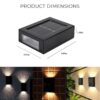 LED Solar Wall Light, Up and Down Outdoor Security Wall Lamps, IP65 Waterproof Solar Outdoor Lights, Solar Fence Lights LED Solar Wall Lights for Home Garden Porch(Warm Light) (wall light, 6)