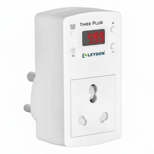 LEYDEN® TP-CYC 16A 220VAC Digital Cyclic Timer Plug Socket | LEYDEN® TP-CYC 16A 220VAC Digital Cyclic Timer Plug Socket | ON Off Interval Timer 1 Second–999 Minutes | Heavy Duty Plug for Fogger Motor, Misting System, Circulation Pump, Hydroponic Irrigation (1)
