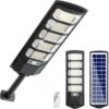 LITVERSE 300W Solar Wall Mount Street Light, IP67 Waterproof with Remote & Motion Sensor. Dusk to Dawn 6500K Cool White LED Flood lamp, Durable ABS Alloy Body for Home, Garden, Yard, gate & Parking