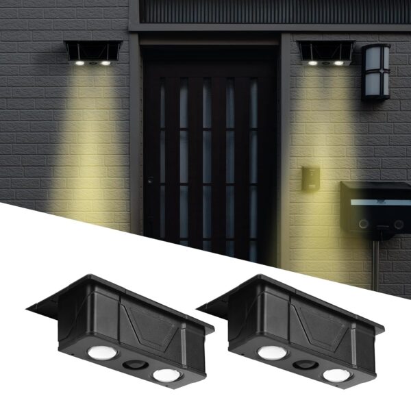 LITVERSE Solar 5.5Volt 300 Ma Powered LED Path Lights, 2 LITVERSE Solar 5.5Volt 300 Ma Powered LED Path Lights, 2 LEDs, 1800mAh, Waterproof Outdoor Pathway Lights for Driveways, Walkways, and Gardens, Durable Black Design, Set of 2