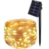 LITVERSE Solar String Fairy Lights inbuilt 800 mAh Battery | LITVERSE Solar String Fairy Lights inbuilt 800 mAh Battery | 12 Meter 120 LED Waterproof Ip65 Copper Wire with 8 Mode, Sturdy Quality | Outdoor Garden Christmas Tree, Diwali Lights Home Decoration