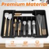 Large Expandable Silverware Organizer, BPA-Free Food-Safe Cutlery Flatware Organizer, Kitchen Utensil Drawer Organizer, Adjustable Silverware Holder for Spoons Forks Knives