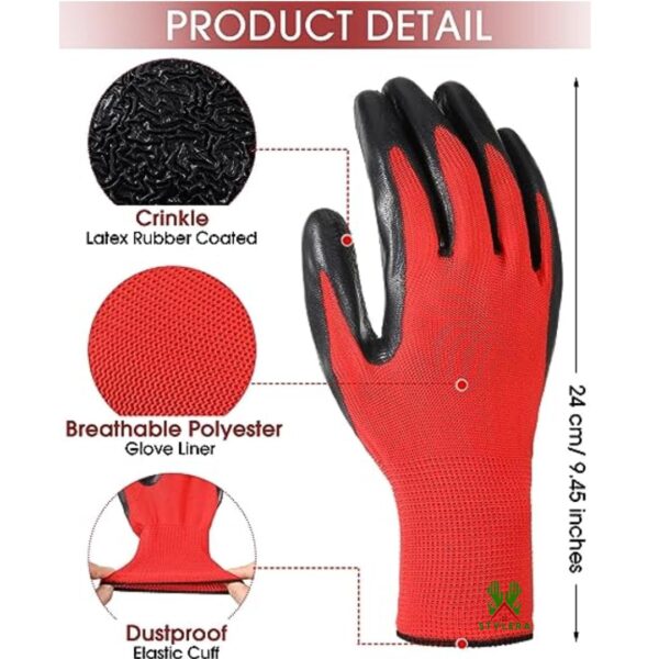 Latex Coated Safety Gloves for Men Industrial Gloves Hand Gloves for Men Gardening Gloves Working Gloves for Men Rubber Gloves for Gardening Work Anti Cut Resistant Gloves