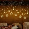 Lexton Star Curtain Light | 6 Big Star 6 Small Lexton Star Curtain Light | 6 Big Star 6 Small Star Light | with 8 Flashing Modes | 12 Stars | Warm White | for Indoor & Outdoor Decorations