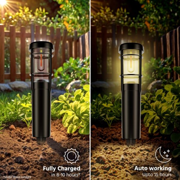Lifelong Solar Outdoor Garden Light for Home Decor- Solar Panel with LED Light & Upto 10hrs use - Waterproof Wall Lamp - Light Sensor - Light for Garden Pathway Staircase Lawns