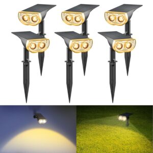 Linkind Solar Spotlights Outdoor, StarRayS 2-in-1 Solar Outdoor Light, IP67 Linkind Solar Spotlights Outdoor, StarRayS 2-in-1 Solar Outdoor Light, IP67 Waterproof Solar Spot Lights-Efficient and Durable Outdoor Lighting for Gardens and Pathway, Auto On/Off, 6Pack Warm White