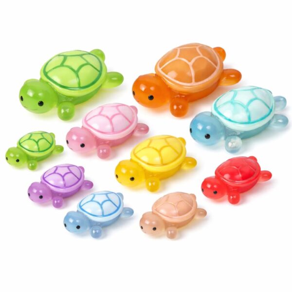 Luminous Mini Turtle Resin Set (Pack of 10 – 5 Small + 5 Big) Glow in Dark Mini Turtles for Garden, Aquarium, Terrarium, DIY Craft, Home Decoration Accessories