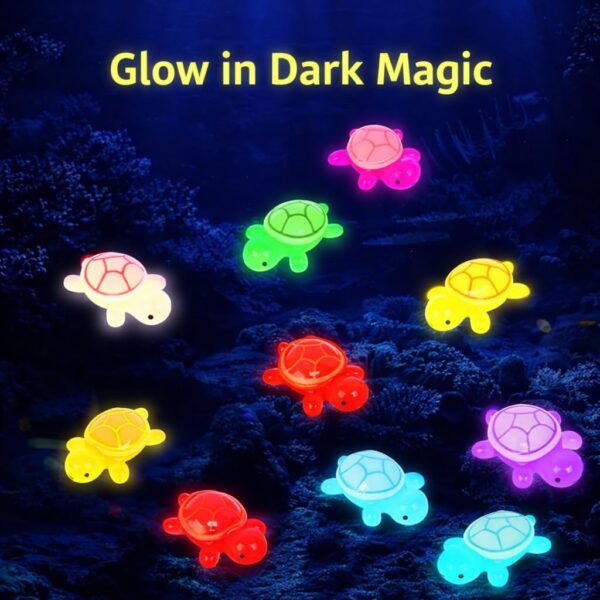 Luminous Mini Turtle Resin Set (Pack of 10 – 5 Small + 5 Big) Glow in Dark Mini Turtles for Garden, Aquarium, Terrarium, DIY Craft, Home Decoration Accessories