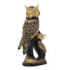 Luvkush Enterprise Owl Family Statue, Black and Gold Finish,Handmade Animal Figurines for Home Decor, Resin Showpiece for Living Room