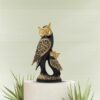 Luvkush Enterprise Owl Family Statue, Black and Gold Finish,Handmade Animal Figurines for Home Decor, Resin Showpiece for Living Room