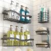 Luxury Bathroom Shelf Organizer - 5 Pack Set Rustproof Stainless Luxury Bathroom Shelf Organizer - 5 Pack Set Rustproof Stainless Steel Shower Caddy, No-Drilling Adhesive Wall Mounted Storage Rack for Kitchen & Bathroom, Multi-Purpose Shampoo & Soap Holder