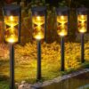 MAGGIFT 6 Pack Solar Pathway Lights - New Upgraded Hourglass Shape Solar Garden Lights - IP65 Waterproof Powered Landscape Path Lights for Yard, Lawn, Patio