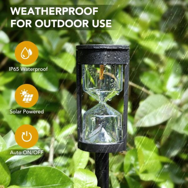 MAGGIFT 6 Pack Solar Pathway Lights - New Upgraded Hourglass Shape Solar Garden Lights - IP65 Waterproof Powered Landscape Path Lights for Yard, Lawn, Patio