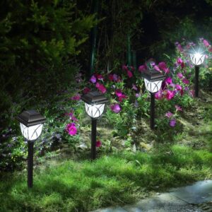 MAGGIFT LED Decorative Solar Outdoor Lights for Yard, Landscapes, Gardens, Pathways, Walkways and Driveways (Pack-2, White)