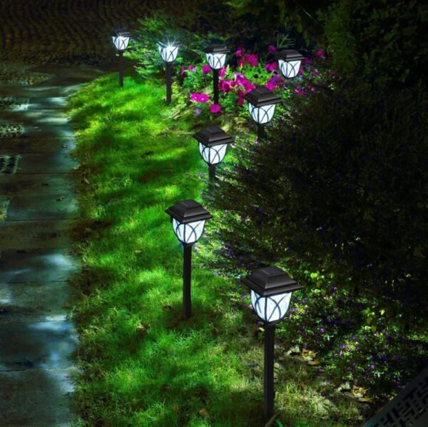 MAGGIFT LED Decorative Solar Outdoor Lights for Yard, Landscapes, Gardens, Pathways, Walkways and Driveways (Pack-2, White)