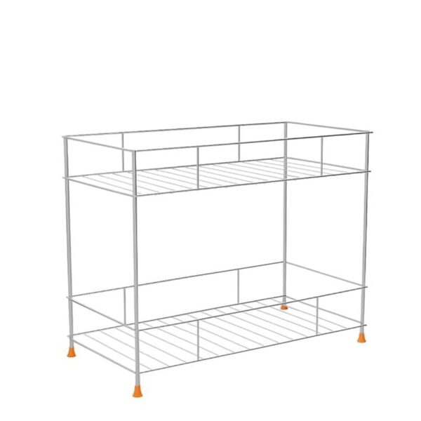 MARQO stainless steel 2-tier countertop kitchen rack | pantry storage MARQO stainless steel 2-tier countertop kitchen rack | pantry storage organizer | multipurpose kitchen storage shelf | durable steel tiered rack for utensils, jars, plates & accessories